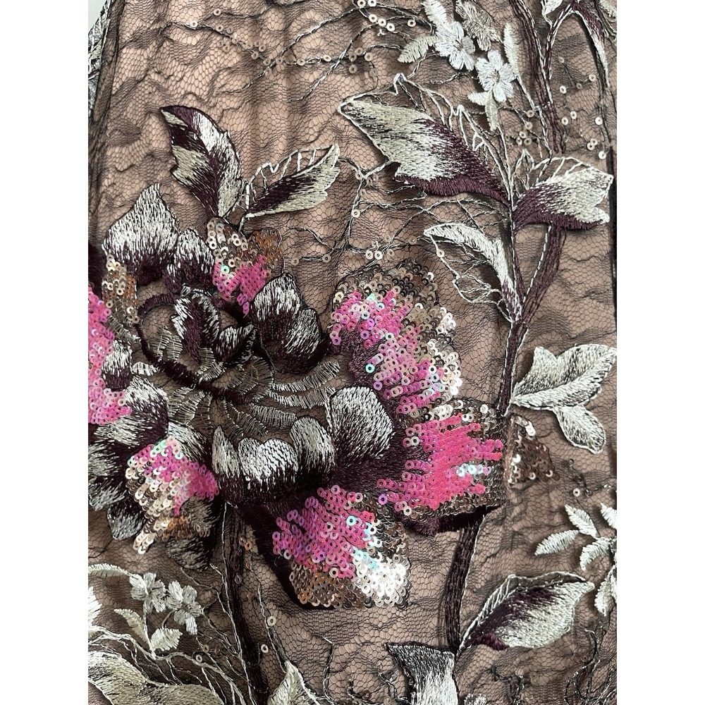 NWT $198 Free People Last Call Mini Dress Floral Sequin Lace Shimmer Party Sz XS - Picture 13 of 16